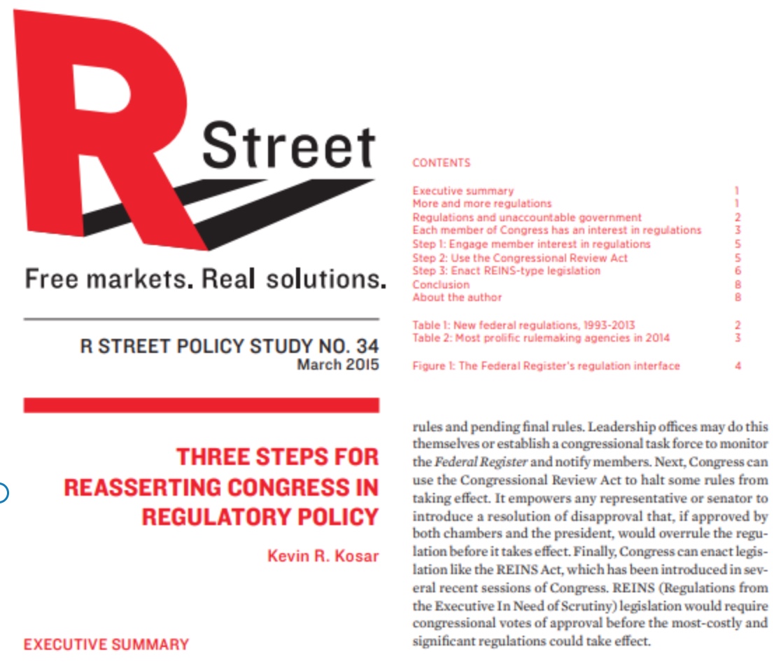 Three Steps for Reasserting Congress in Regulatory Policy