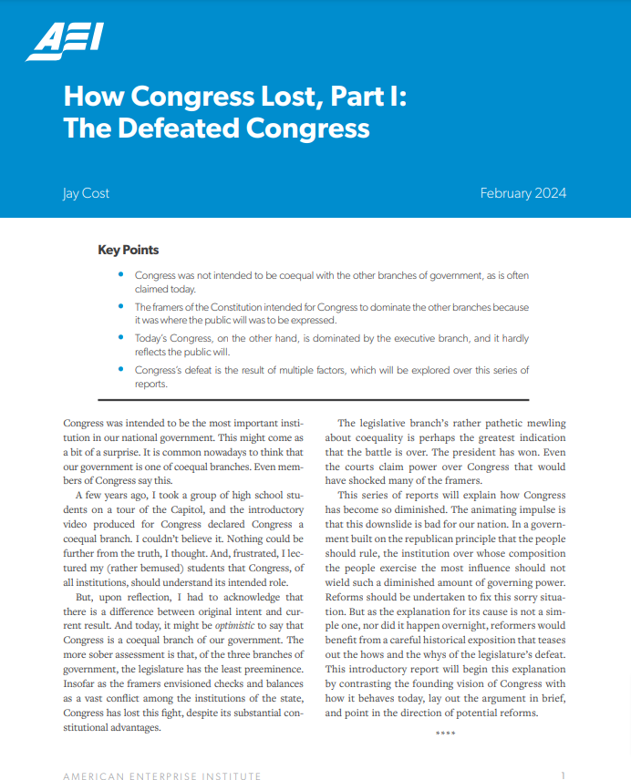 How Congress Lost, Part I: The Defeated Congress